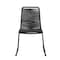 Armen Living Shasta Outdoor Metal and Black Rope Stackable Dining Chair, PK2 LCSHSIBLK - alternate 6